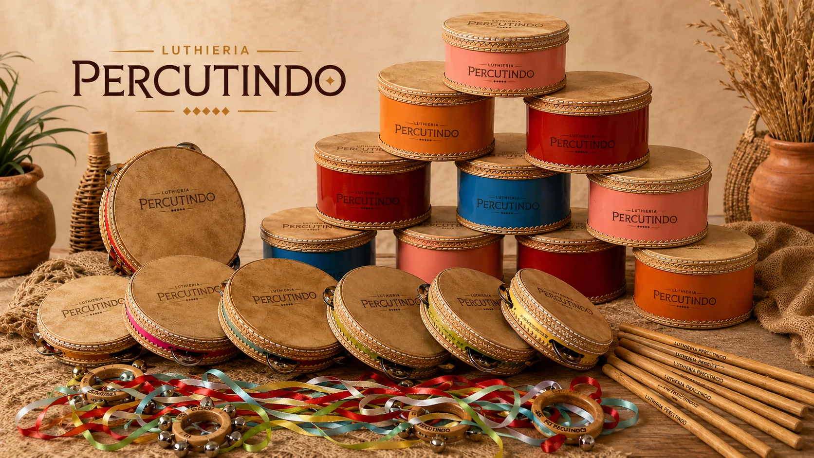aconchego artesanal e música percussiva