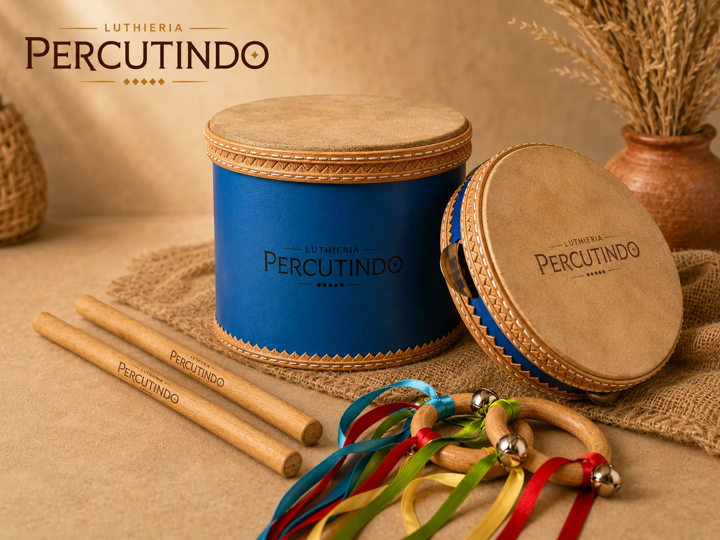 artesanato musical em tons quentes