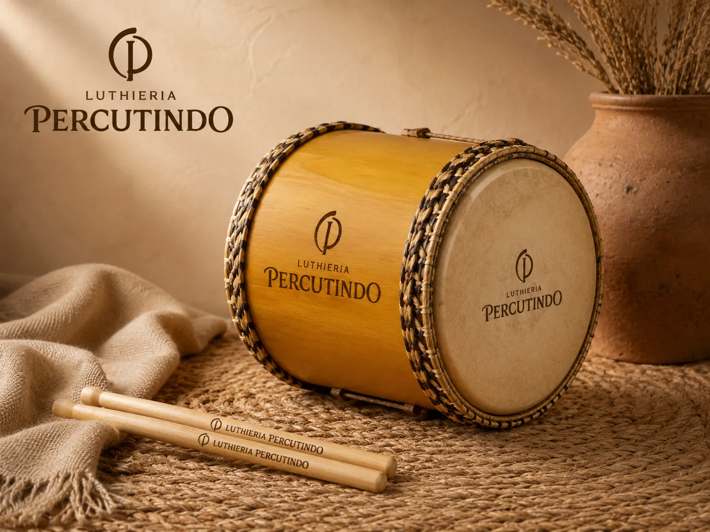 instrumento artesanal em cenário acolhedor