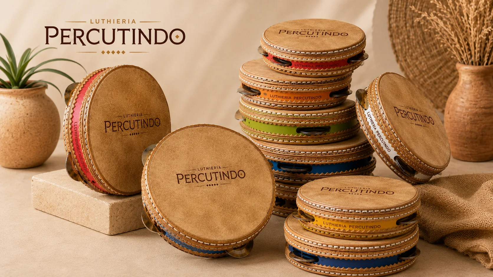 luthieria percutindo instrumentos e design rústic