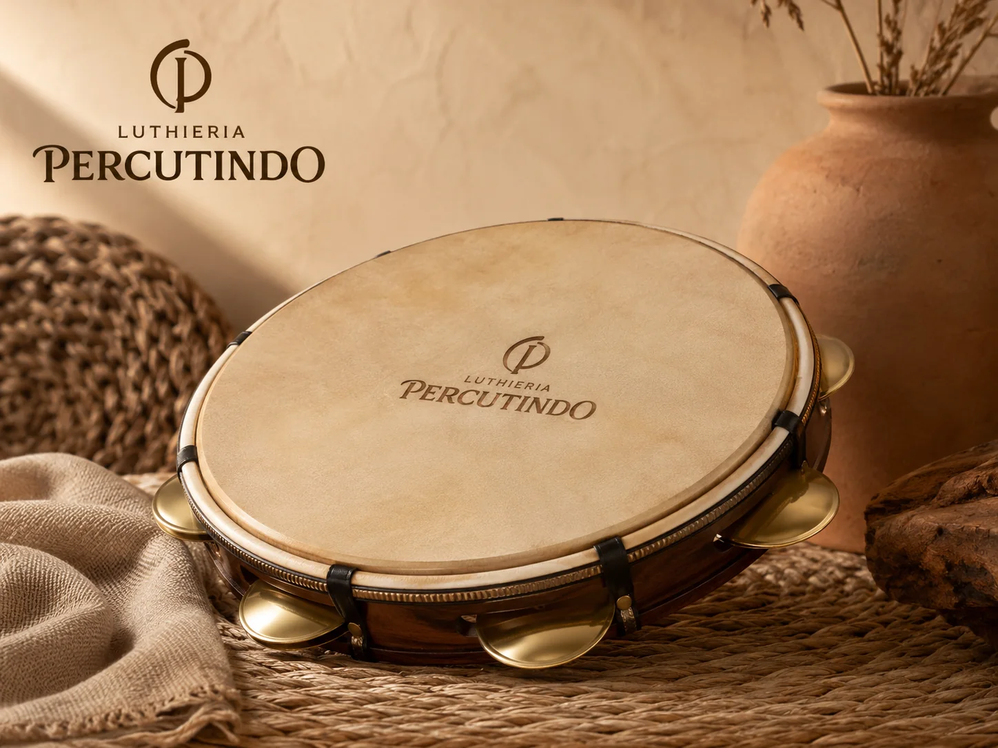 Pandeiro artesanal Percutindo