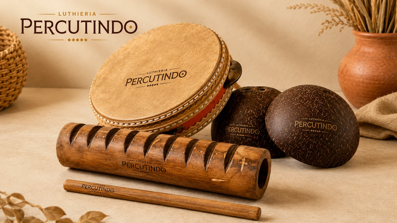 produtos artesanais da percussão rusticidade